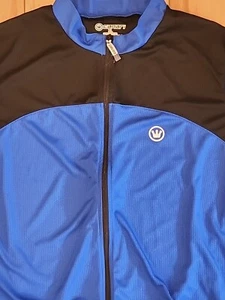 Canari Full Zip Steamline Cycling Jersey Azure Blue and Black size XL  - Picture 1 of 6