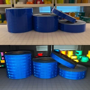 Cinta reflectante azul 3M 3930 (1", 2", 4", 6") HIP con respaldo de aire microprismático - Imagen 1 de 12