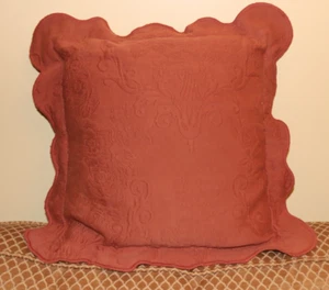 JC Penney Home Collection 16x16 Matelasse Pumpkin Coral Color Pillow Cover - Picture 1 of 4