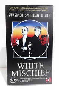 WHITE MISCHIEF GRETA SCACCHI JOHN HURT DRAMA VHS MOVIE PAL LIKE NEW MA15+ - Picture 1 of 4