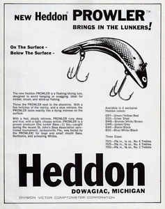 New For 1972 Heddon  Prowler Fishing Lure Print Ad Michigan #0198 - Picture 1 of 2
