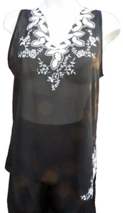 Conjunto de pijama negro Repose Consuela talla pequeña semi transparente conjunto de pijama ropa de dormir - Imagen 1 de 4