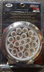 19 LED FLANGED Trux Dual Revolution 4" Round Clear Lens Stop Tail Turn Back-Up - Foto 1 di 8