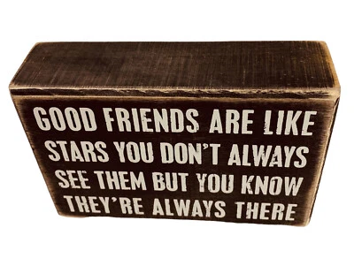 Rustic Wood Sign Good Friends Are Like Stars Primitive By Kathy Home Décor - Image 1 of 4