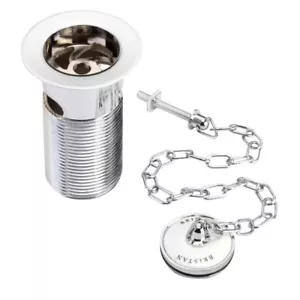 Bristan Traditional Basin Waste with Porcelain Plug Chrome - Slotted - Picture 1 of 2