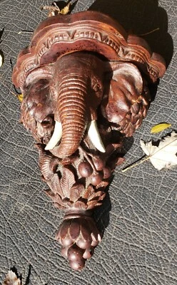 Prateleira de parede escultural elefante design vintage Toscano - Aposentada - 11 1/2" de altura - Imagem 1 de 4