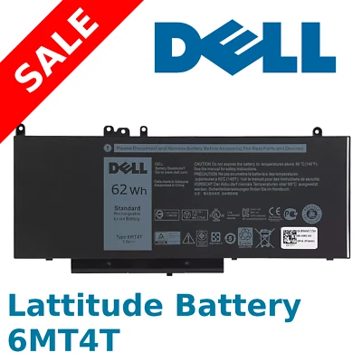 Genuine OEM 6MT4T 62WH Battery For Dell Latitude E5470 E5570 6MT4T 07V69Y 7V69Y - Image 1 of 4