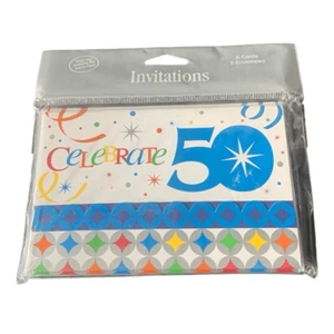NEW Celebrate 50 Invitations Celebrate in Style 09288 Lot Set of 8 - Picture 1 of 7