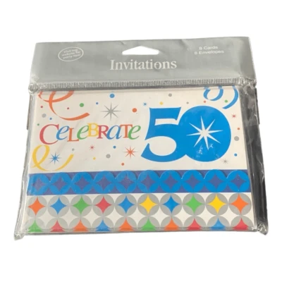 NEW Celebrate 50 Invitations Celebrate in Style 09288 Lot Set of 8 - Image 1 of 4