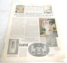 1925 Curtis imprimé boiserie escalier publicitaire, manteaux entrée salle à manger alcôve illustration