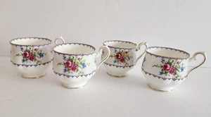 Royal Albert Petit Point Bone China Teetassen 4er Set Rosa Rosen Nadelspitze - Bild 1 von 8