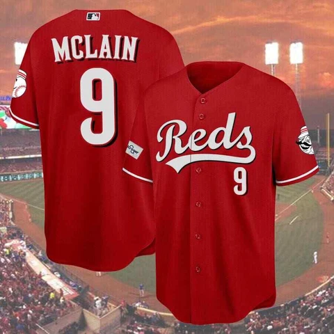 Matt McLain #9 Cincinnati Team Reds 2023 Season Baseball Shirt Red Print Cover