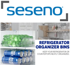 Set of 4-  Seseno Plastic Refrigerator, Freezer, Pantry, Storage Organizer Bins - Picture 1 of 6