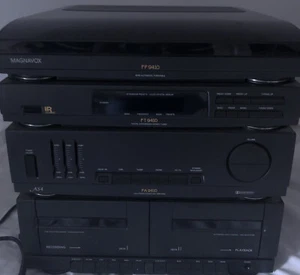Magnavox FT 9410 Vintage AM/FM Dual-Cassette Turntable Tuner Combo Stereo - Picture 1 of 11