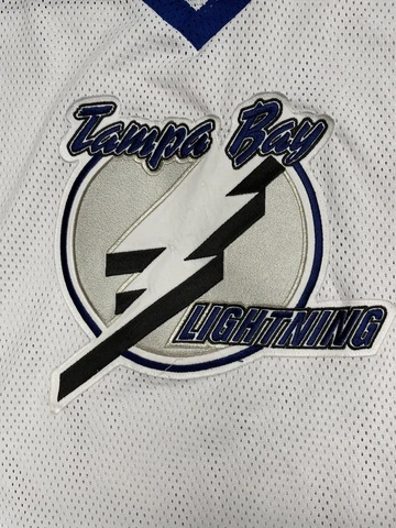 NHL Tampa Bay Lightning Jersey Bolts Reach Sports Mens Size XXL White Blue Black Cover