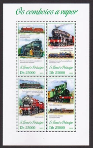 SAO TOME & PRINCIPE - 2013 STEAM LOCOMOTIVES / TRAIN - MIN. SHEET MNH - Picture 1 of 4