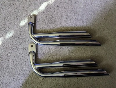 NUEVOS SILENCIADORES DOBLES CROMADOS BEACH CRUISER BICICLETAS LOWRIDER  Foto 1 de 4