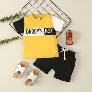Toddler Baby Boys Summer Clothes Set Short Sleeve T-shirt Shorts Casual Outfits - Picture 1 of 35