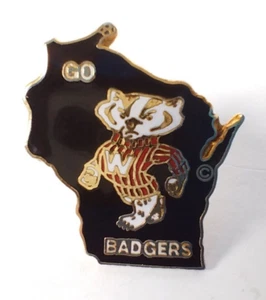 Prendedor de fútbol americano Wisconsin Badgers sombrero solapa pin Bucky Badger Go Badgers State - Imagen 1 de 3