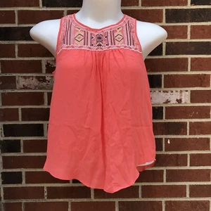 Bcx Woman’s Coral Medium Sleeveless Crepe Blouse Slit Back NWT - Picture 1 of 5