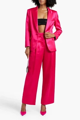 A.L.C. Pantalón ALC Talla 8 Fynn Fucsia Satinado Plisado Pierna Ancha $495 Foto 1 de 4