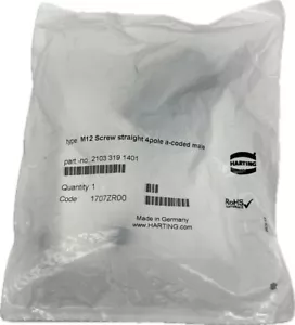 Harting M12 Stecker gerade 21033191401 - Bild 1 von 2