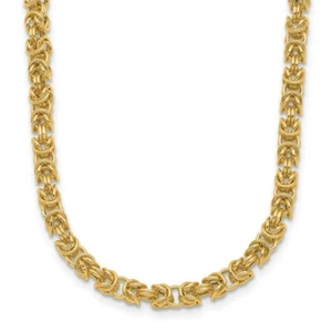 Real 14K Yellow Gold Polished Fancy Link Necklace; 18 inch; Lobster Clasp - Picture 1 of 6