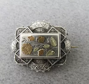 Victorian Mourning Hair Brooch Pendant Sterling Silver British Hallmark A.J.S. - Picture 1 of 10