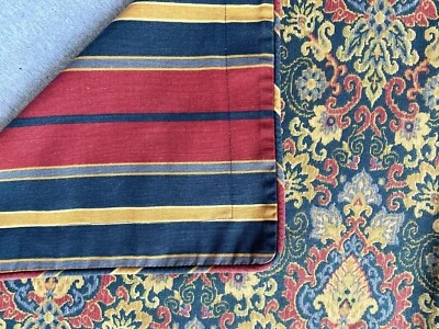 Waverly Magic Carpet Stripe 2 Std Pillow Shams Button Closure Sapphire Rust Gold Foto 1 de 4