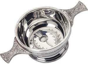 Traditional Thistle Scottish Quaich 2 inch Bowl Pewter Cup of Friendship - Picture 1 of 1