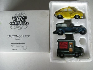 NOS HERITAGE VILLAGE COLLECTION "AUTOMOBILES" SET OF 3 #5964-1 (DEPARTMENT 56) - Picture 1 of 2