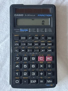 Calcolatrice scientifica frazione solare CASIO FX-260 con custodia scorrevole testata funzionante - Foto 1 di 6
