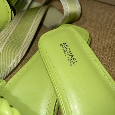 Michael Kors Slides Sandals 2 Lot Shoes 8.5 M Amelia  Flats MK  Twisted  Free 🎁 - Image 1 of 4