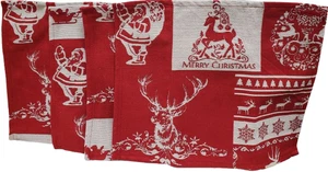 Set 4 tovagliette arazzo (13"x17")TEMA NATALE, RENNE, BABBO NATALE E FIOCCHI DI NEVE - Foto 1 di 22