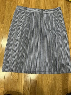 Striped ALine Skirt - Coastal Granddaughter Chic - Classic Minimalist Core Sz 14 - Image 1 of 4