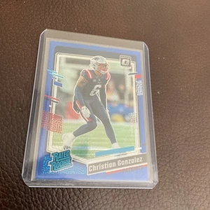 2023 Donruss Optic Christian Gonzalez Rated Rookie Blue Hyper Prizm Patriots - Bild 1 von 4