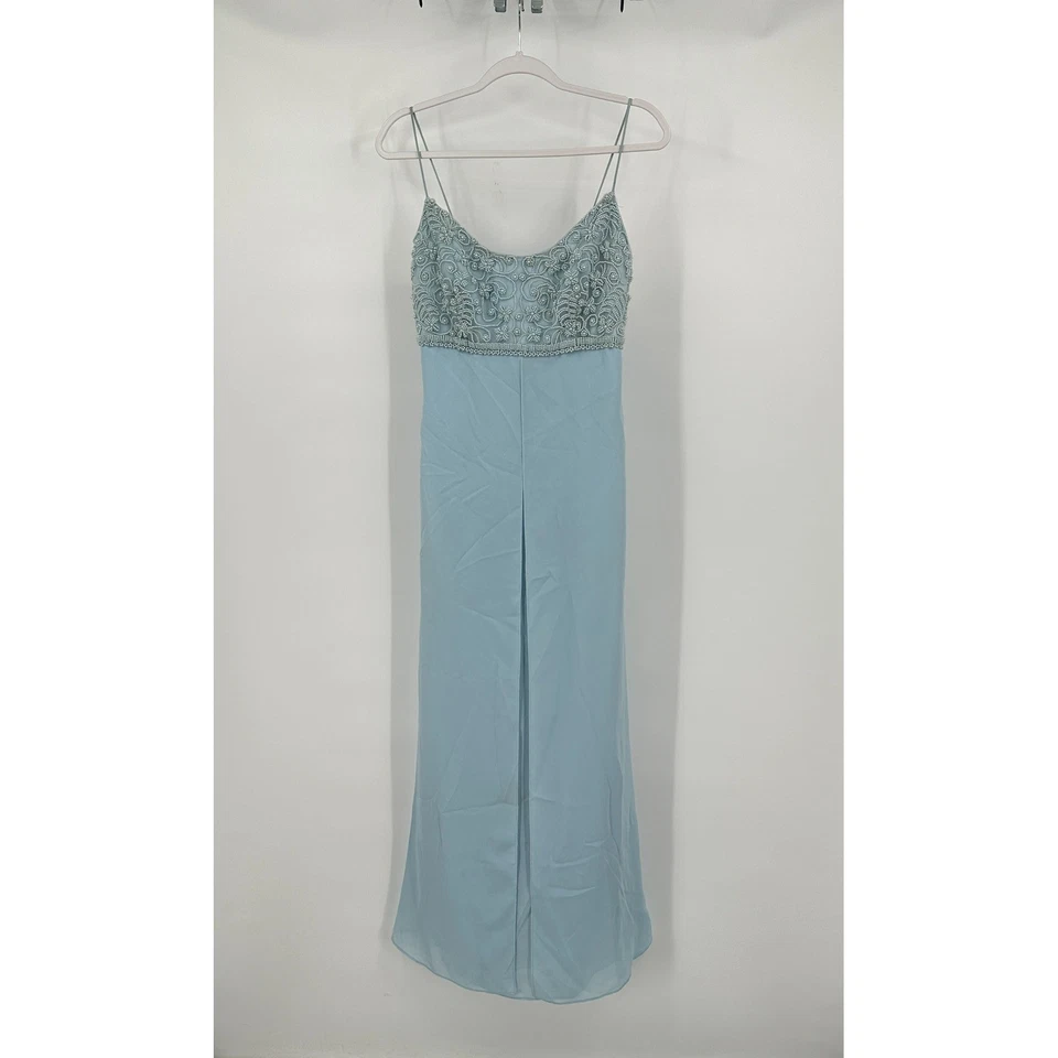 Vestido formal con cuentas Faviana para mujer Y2K talla 11/12 azul hielo dama de honor elegante Foto 1 de 4