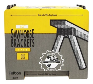 Fulton 8909 Polystyrene Plastic Heavy Duty Sawhorse Brackets 500 lbs. Load Limit - Picture 1 of 2