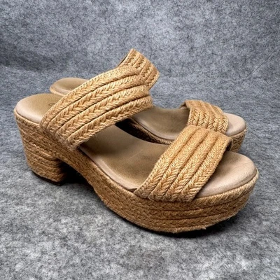 Chocolat Blu Gal Platform Sandals Braided Raffia Natural Womens Size 7 Boho - Image 1 of 4