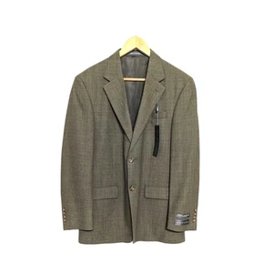 Oscar de la Renta Wool Blazer Suit Jacket Tan Long Sleeve Mens 40R Double Button - Picture 1 of 7