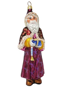 Christopher Radko Terciopelo Ciruela Santa Adorno de Navidad - CAJA - Imagen 1 de 4