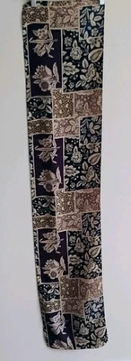 Bufanda Floral Vintage Talbots Seda Beige Azul Marino Otoño Invierno Café Brunch Fechas Foto 1 de 4