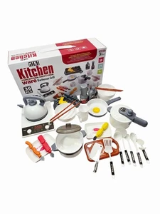 36pcs Kids MINI Kitchen Playset Cooking BBQ Grill Toy Set w/ Accessories - Picture 1 of 14