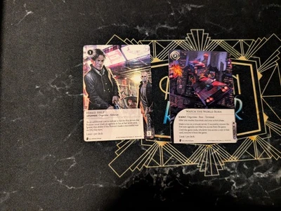 Android Netrunner Promo Magnum Opus Worlds 18: Watch The World Burn & Hired Help - Image 1 of 2