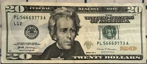 2004 $20 Twenty Dollar Note Fanyc Serial Number "666" - 36666866 VF - Picture 1 of 3