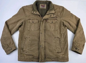 Levi's Men's Cotton Canvas Quilted Lined Trucker Jacket Coat Khaki Size Medium  - Bild 1 von 12