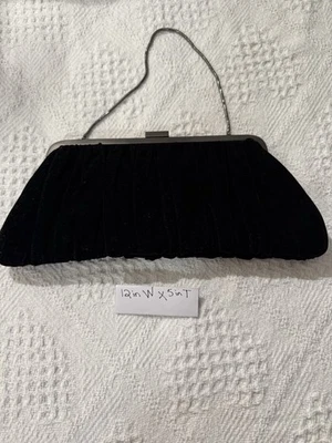 MARY KAY Negro Terciopelo Bolso sin asas Cartera Y2K Bolso de mano Bolso de noche Cadena Correa Fiesta Foto 1 de 4