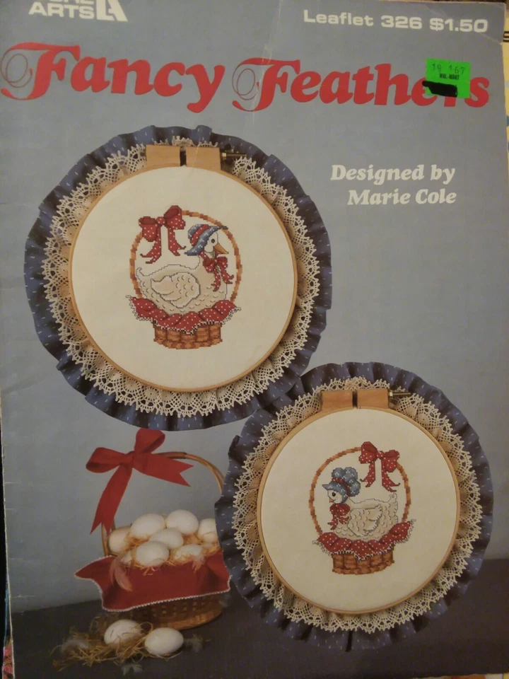 Fancy Feathers Chicken Hen Duck In Basket Cross Stitch PATTERN  Leaflet/Booklet - Image 1 of 1