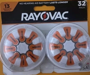 Rayovac Hearing Aid Batteries Size 13 Hearing Aid Batteries, 32-Pack Exp 11/26 - Picture 1 of 1