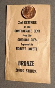 B466 Bashlow Strike: 2nd Restrike Of The Confederate Cent From The Original Dies - Picture 1 of 3